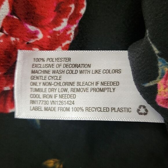 Xhilaration Women's Black Red Floral Cold Shoulder One Piece Ruffle Jumpsuit - Picture 15 of 16